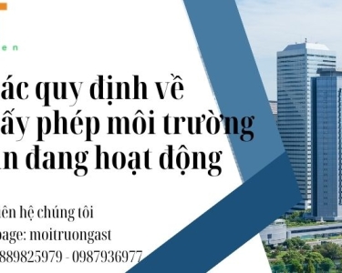 CÁC QUY ĐỊNH VỀ MẪU GIẤY PHÉP MÔI TRƯỜNG DỰ ÁN ĐANG HOẠT ĐỘNG