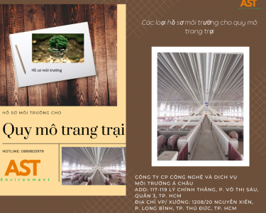 Các loại hồ sơ môi trường theo quy mô trang trại