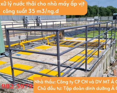 Hệ thống xử lý nước thải cho nhà máy ấp vịt tại Đồng Nai công suất 35 m3/ngày đêm